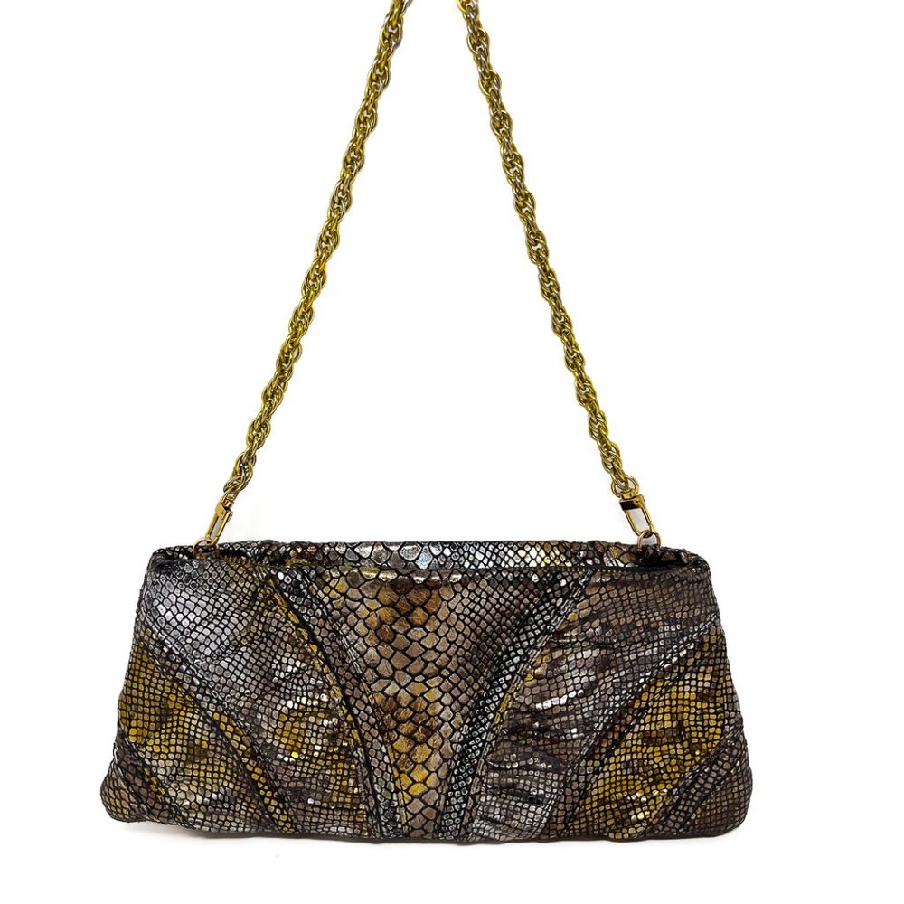 Inge Christopher Python Clutch with Chain Straps - Picture 2 of 8